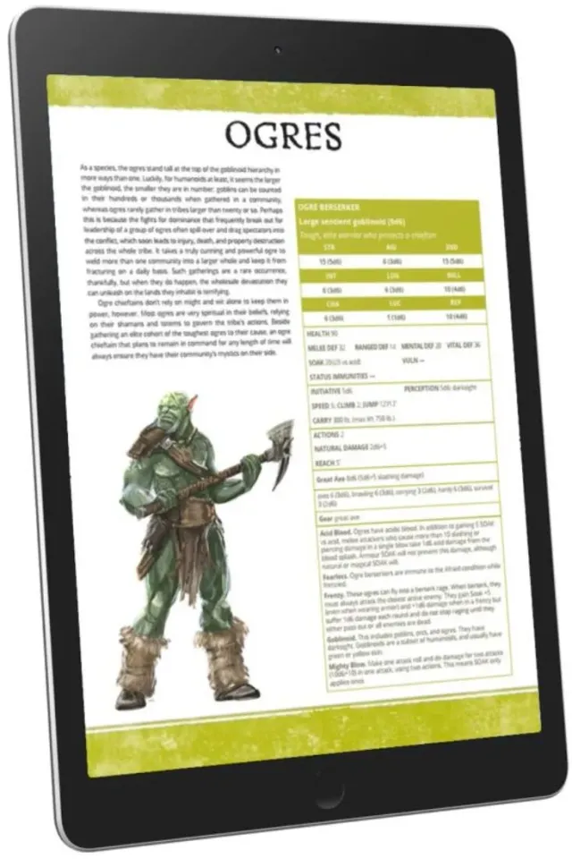 EN Publishing Ogres rollspels-PDF WOIN krigsflock