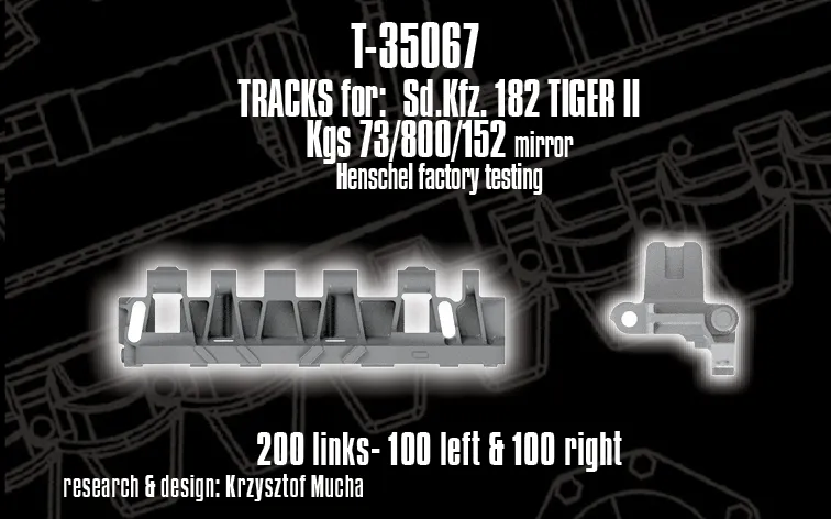 Rossagraph QuickTracks T-35067 Tiger II larvband 1:35 resin speglad