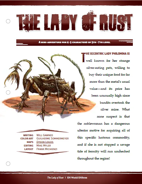 EN Publishing The Lady of Rust miniäventyr PDF nivå 5-7
