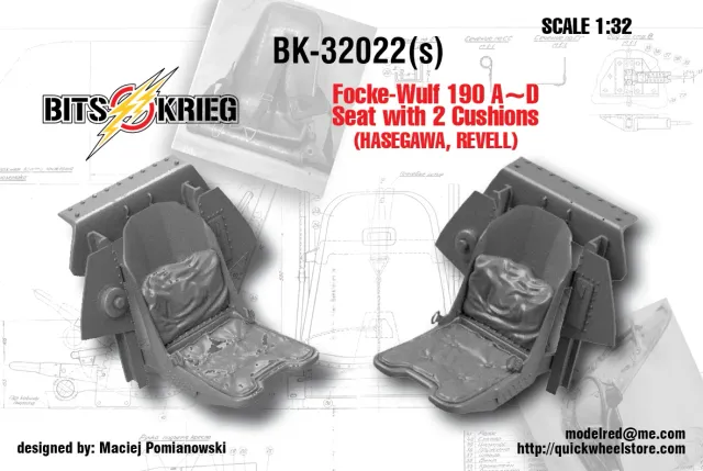 ROSSAGRAPH BitsKrieg BK32022 pilotsits 1/32 Fw 190 A-D