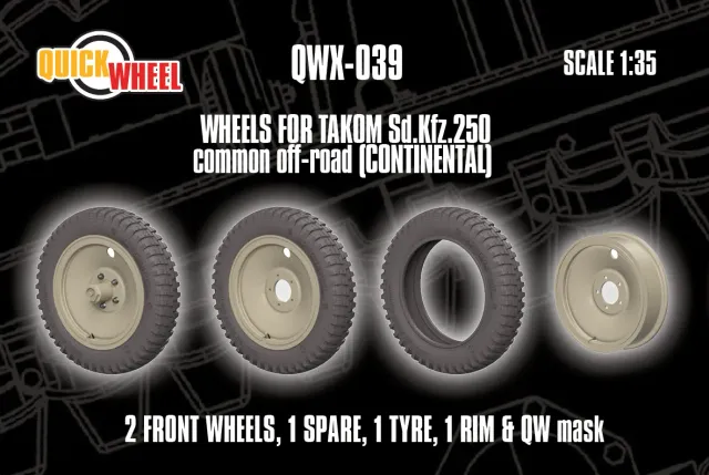 ROSSAGRAPH QuickWheel QWX-039 resinhjul Sd.Kfz. 250 TAKOM