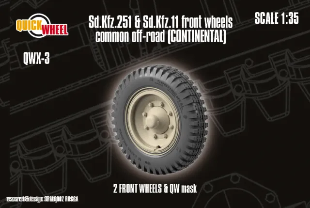 Rossagraph QuickWheel QWX-003 framhjul Sd.Kfz.251 1/35